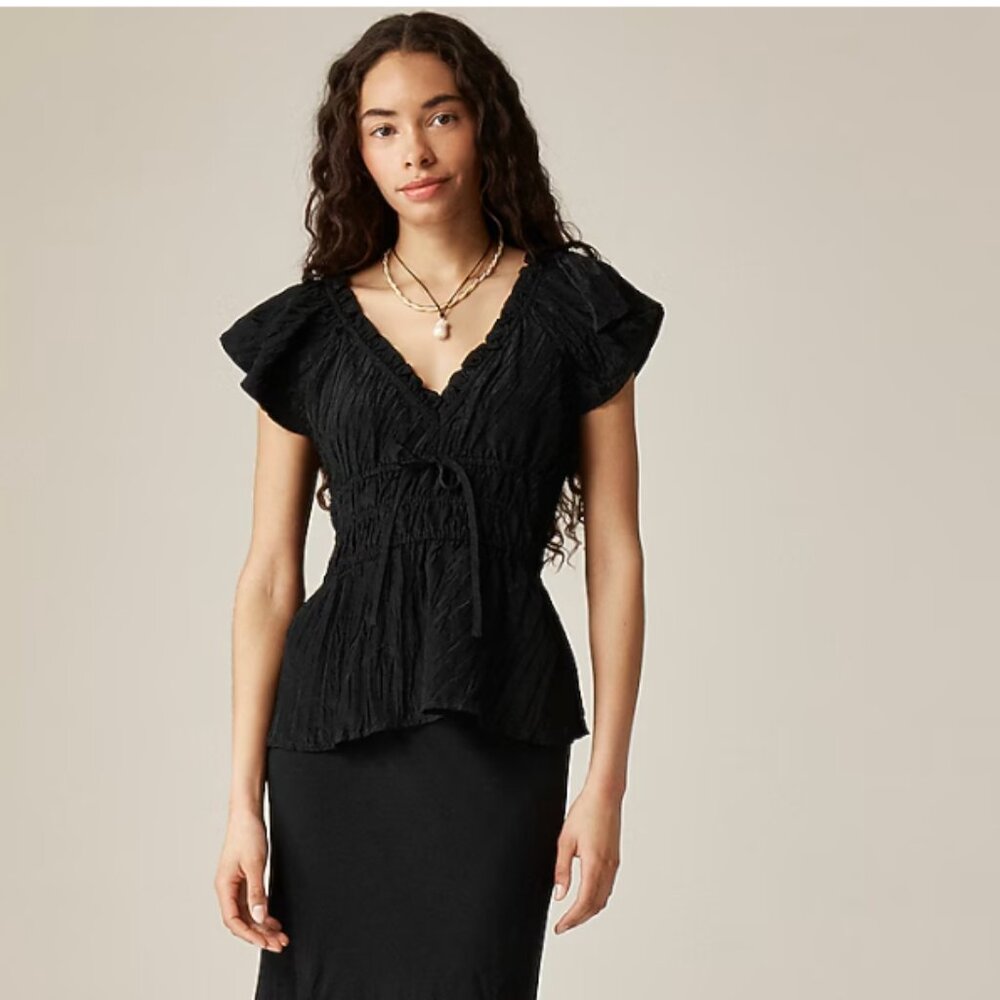 NWT J. Crew Palermo top black XL - Picture 4 of 5